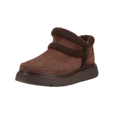 Stiefelette SKECHERS "Skechers Stiefelette Leder", Damen, Gr. 38, Textil, braun (chocolate), Leder, Schuhe Stiefelette
