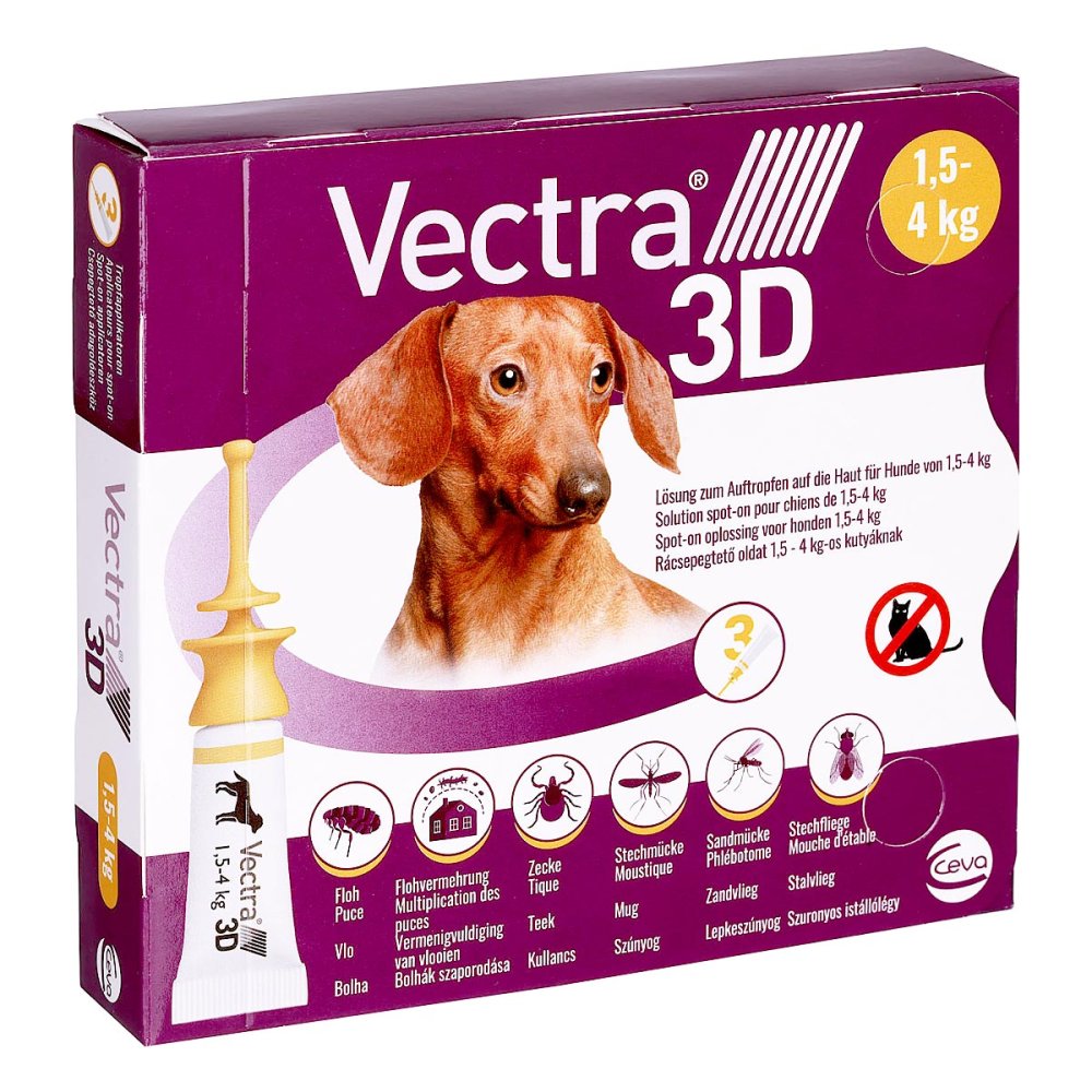 O'ZOO GmbH Vectra 3D Lösung gegen Zecken & Flöhe für Hunde 1,5-4 Kg 18910180