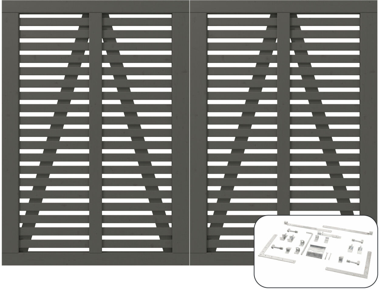 Plus Doppeltor Harmoni inkl. Beschläge 200 x 140 cm umbragrau fungizidbehandelt