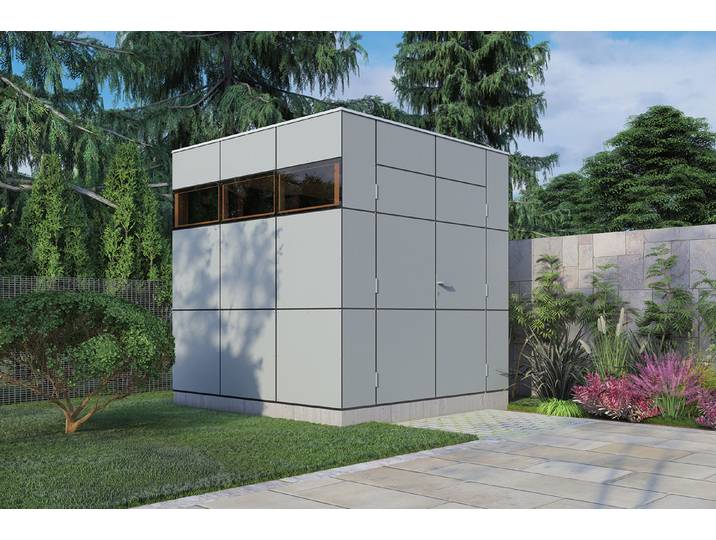 Bertilo Design-Gartenhaus 2 Anthrazit-Hellgrau 3.5 × 2.3 m