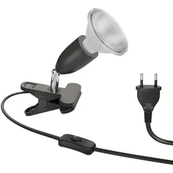 ledscom.de E27 Klemmleuchte LIK, schwarz inkl. E27 PAR30 LED Reflektor-Lampe 994lm warm-weiß