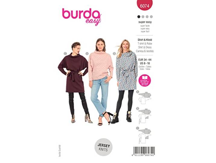 Burda Style naaipatroon B6074 Misses' Top en jurk