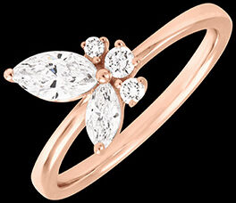 Edenly Ring Mitternachtsschmetterling - RosÃ©gold 18 Karat mit synthetischen Di