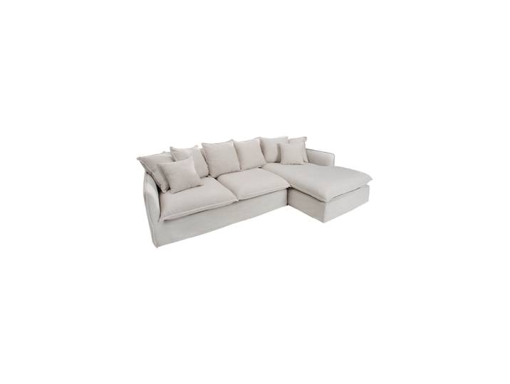Grosses Ecksofa „Lord“ mit abnehmbaren Bezügen Leinen Natural Invicta Interiors