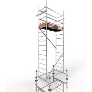 Altec Gerüst Rollfix 500, Arbeitshöhe 5m, Standgerüst mit Traverse & höhenverstellbaren Fußplatten