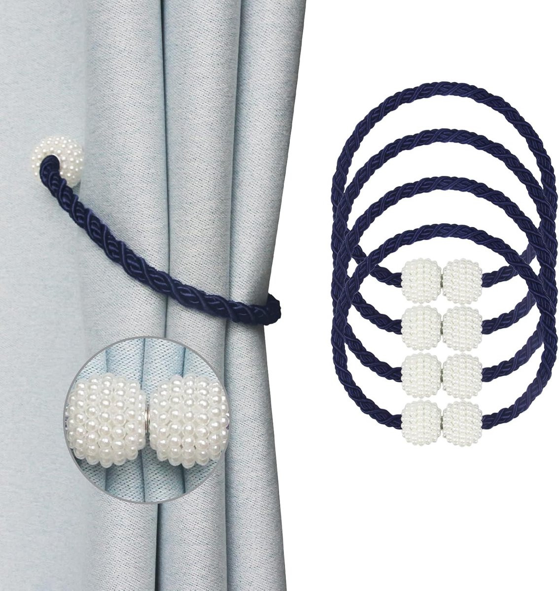 Magnetische Gordijn Tiebacks Marineblauw - Gordijn Hangers voor Raambekleding