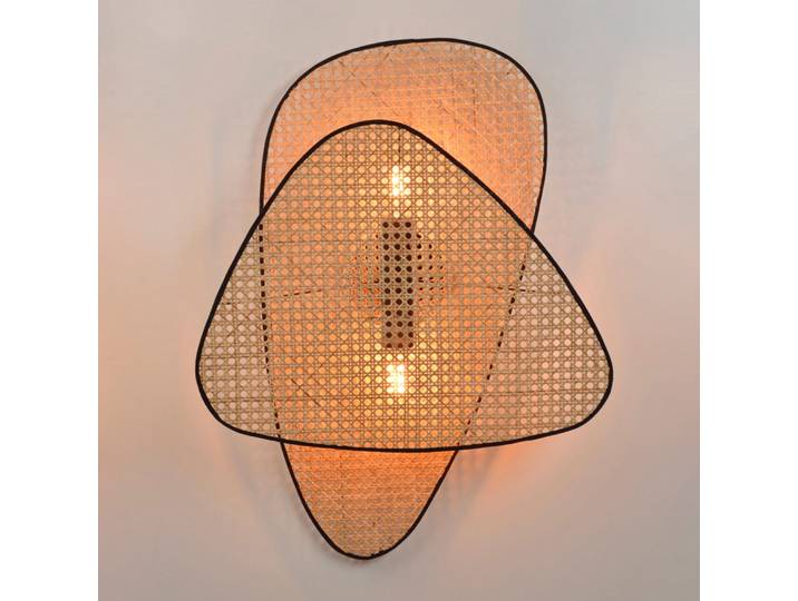 Wandleuchte Screen, 77 cm hoch, natur, Rattan - MARKET SET - Wohnzimmer - Design - Holz