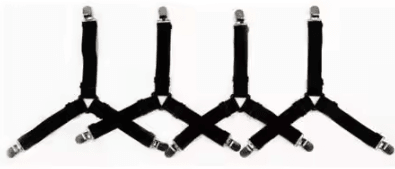 Uplift Curations 4 Piece Adjustable Bed Sheet Fasteners Secure Mattress Cover Clip Straps 4pcs Black