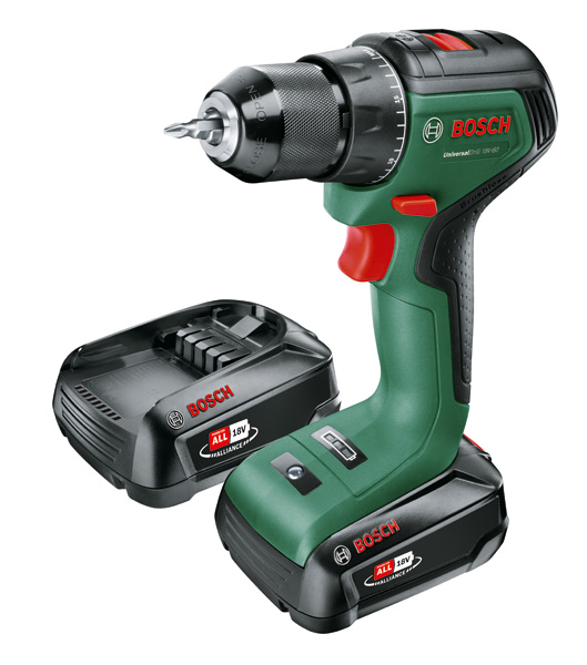Bosch Akku-Bohrschrauber UniversalDrill 18V-60, 2 x Akku PBA 18V 2.0Ah, Tragekoffer 06039D7002