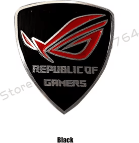Uplift Curations ROG Belief Aluminum PC Case Sticker Gamer Logo Label For Custom Modding black