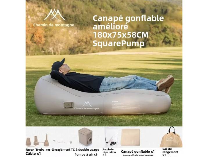 MOUNTAINHIKER Canapé-lit gonflable rapide, matelas pneumatique portable d'extérieur, tapis de couchage gonflable automatique pour camping, version améliorée