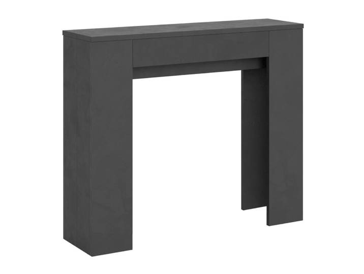 Console extensible 90x25/181 cm effet bois anthracite