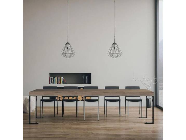 Table console extensible - ITAMOBY - TECNO PREMIUM - Chêne nature - 90x40/300 cm - 10 places