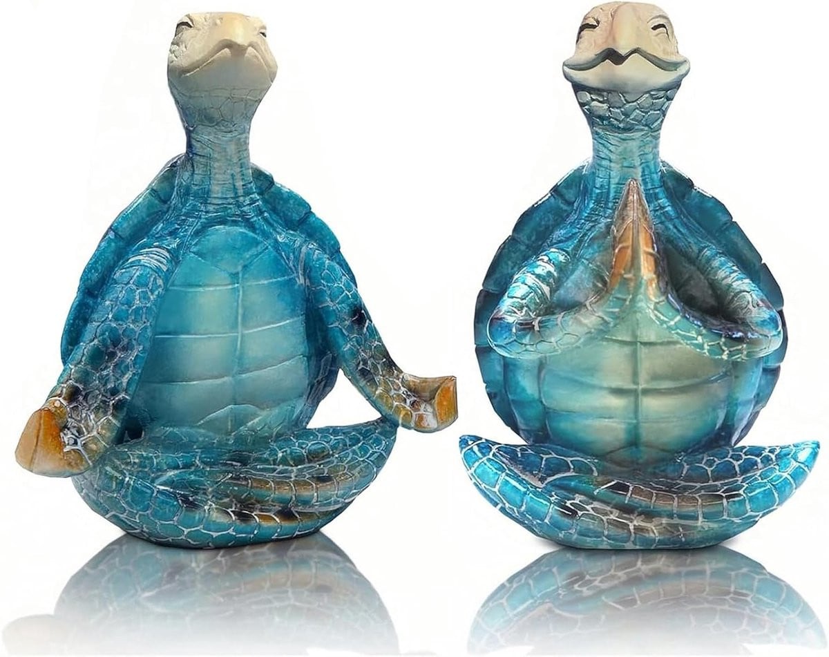 Decoratieve zeeschildpadden set van 2 - Wanddecoratie voor een maritieme sfeer