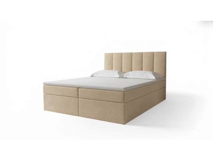 Xlmoebel Boxspringbett Luxuriöses braunes Polsterbett im modernen Design (Bett), Hergestellt in Europa