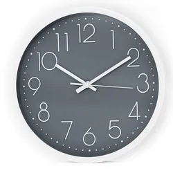 Intirilife Wanduhr in Weiß - Grau mit 30,5 cm Durchmesser - Praktische Zeitanzeige Chronometer