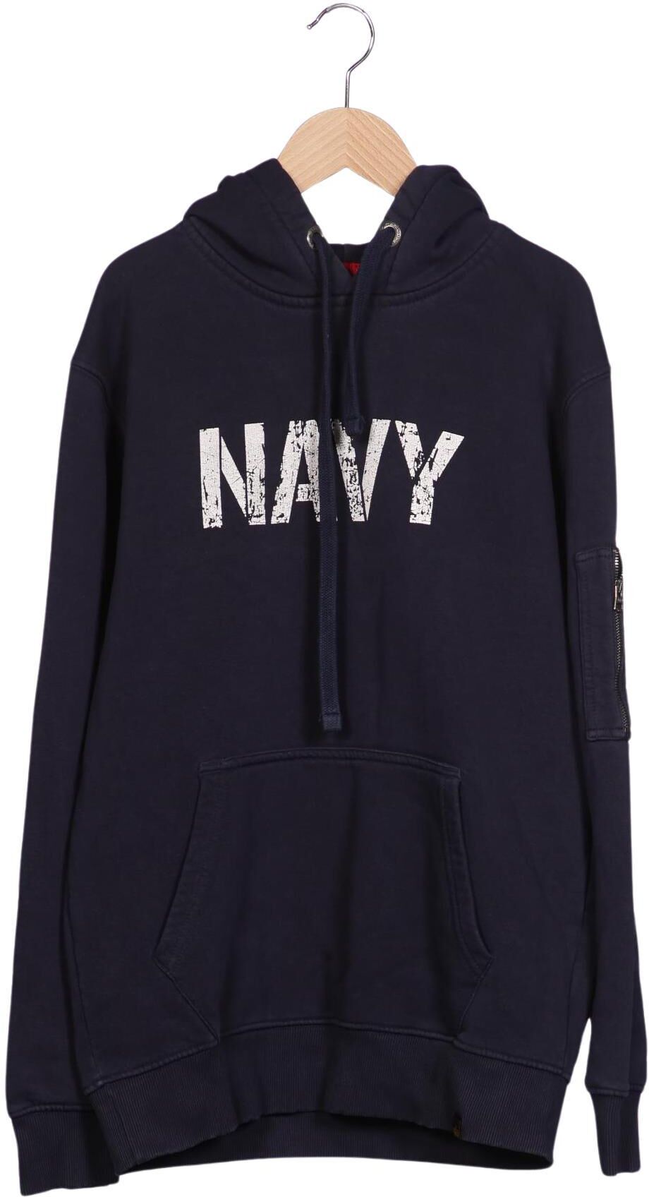 Alpha industries Herren Kapuzenpullover, Marineblau, Gr. M, Synthetik / Baumwolle - Second Hand