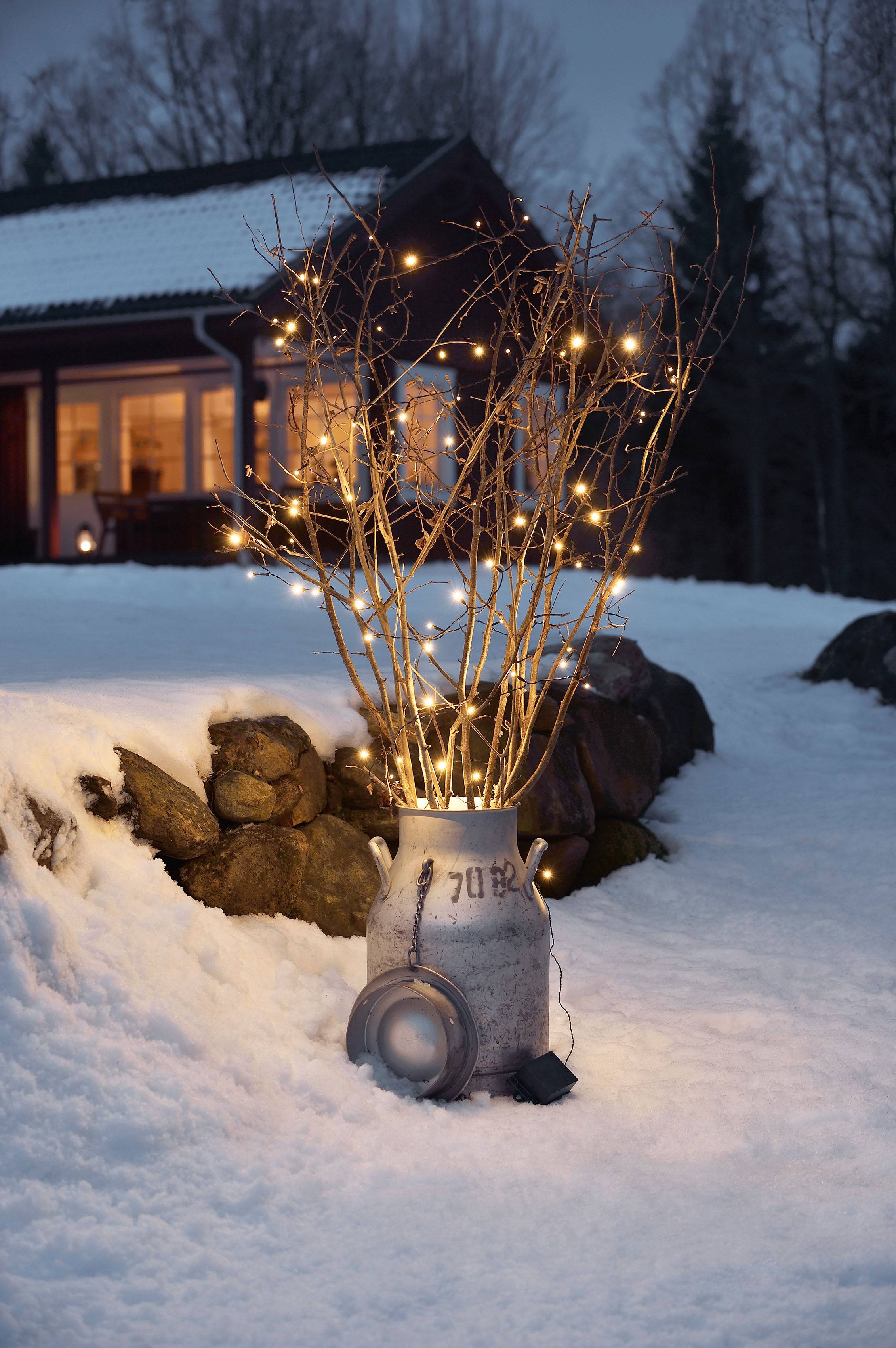 KONSTSMIDE LED-Lichterkette, schwarz, Dioden 240 Stk. Flammen 240 Stk., Gesamtlänge 24,4m, Lichterketten, mit 8 Funktionen und Memoryfunktion, 240 warm weiße Dioden