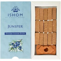 Pack of 15 Natural Incense Smudge Bricks and Burner - Juniper