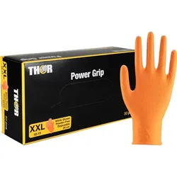 Nitrilhandschuhe Thor Power Grip orange XXL Größe 11-12, unsteril, puderfrei, 50 Stück/Box