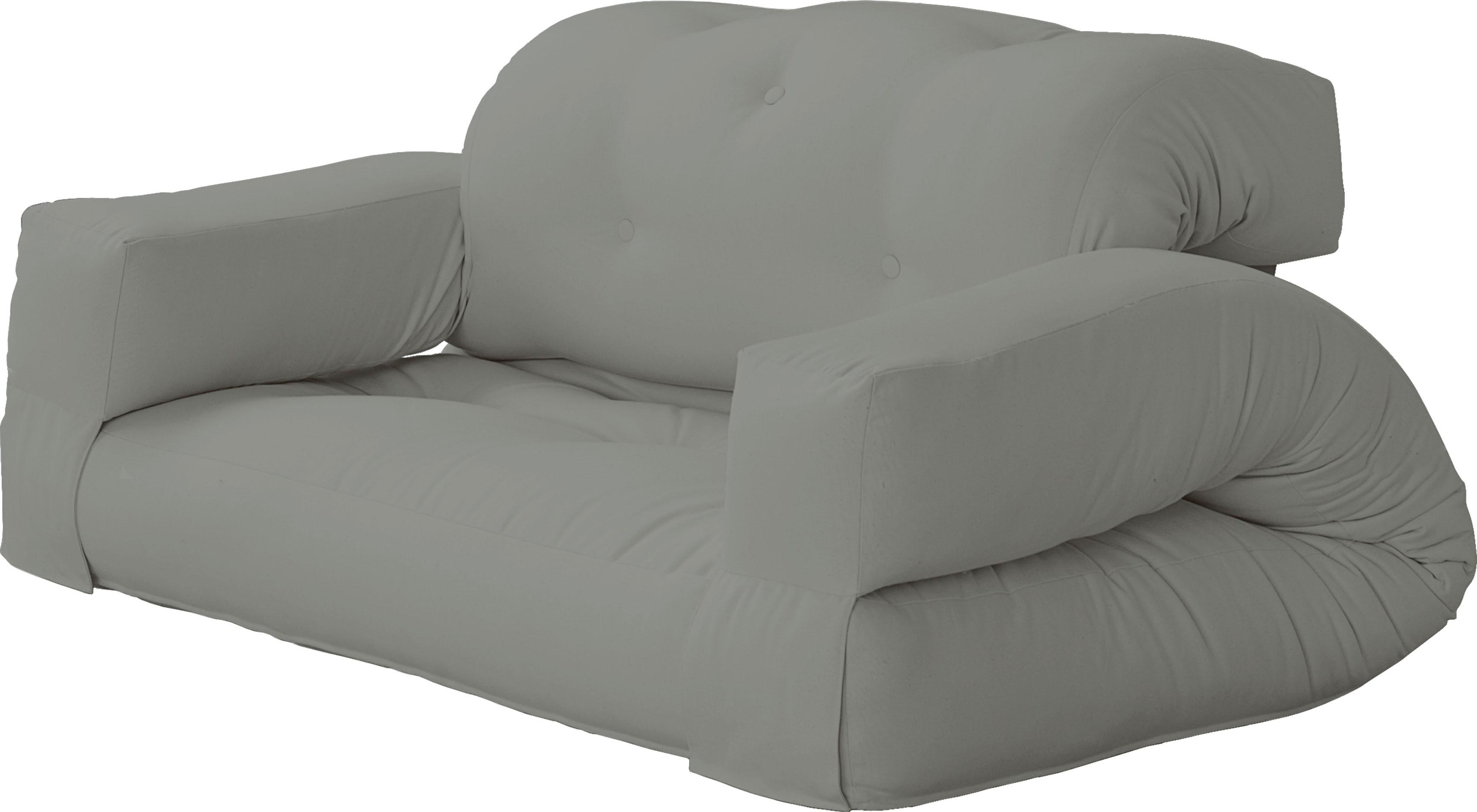 Schlafsofa KARUP DESIGN "Hippo - bequemer & hochwertiger Futonsessel mit Schlaffunktion", grau, B:140cm, Sofas, Schlafsofa