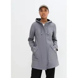 bonprix Softshell-Parka mit Kapuze, grau, Gr.50, Bequemer Softshell-Parka mit Kapuze und praktischen Taschen