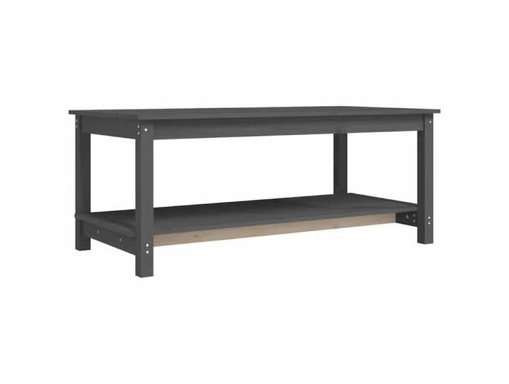 Table Salon et séjour - ORVEL - Table basse - Gris - 110x55x45 cm - Bois massif de pin 93225