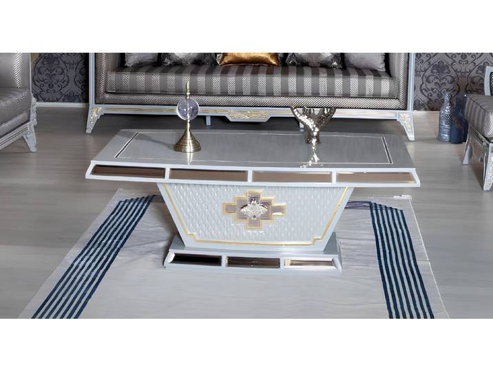 JVmoebel Couchtisch Eleganter Beistelltisch aus Holz mit weißer Lackierung (Packung, 1-St., 1x nur Couchtisch), Made in Europa