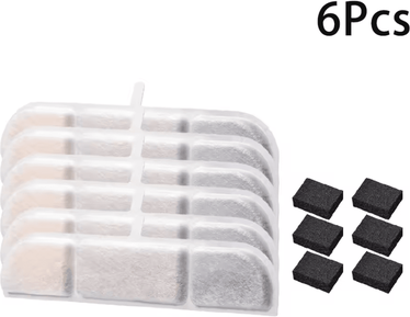 Inspire Curations PureFlow Activated Carbon Filters For Cat Water Fountains 6pcs Filters 1set