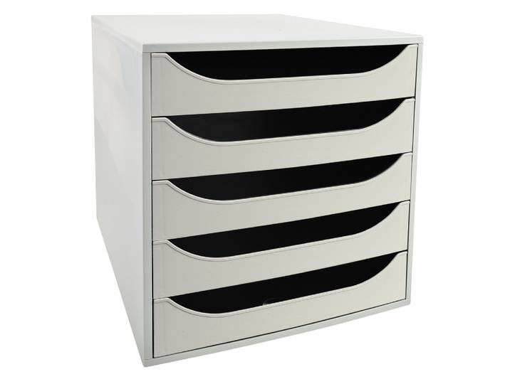 EXACOMPTA Module de classement Ecobox+ Office 5 tiroirs - Gris
