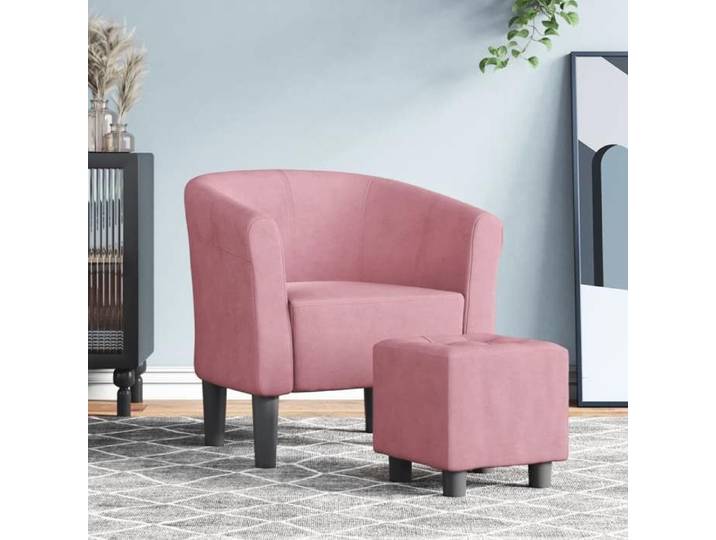 Printemps/été 2025  Chaise cabriolet avec repose-pied rose velours - 70x56x68 cm LV647