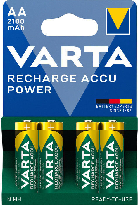 Piles rechargeables Ni-MH Accu Power 4x1,2 V LR6 2100 mAh VARTA 56706101404