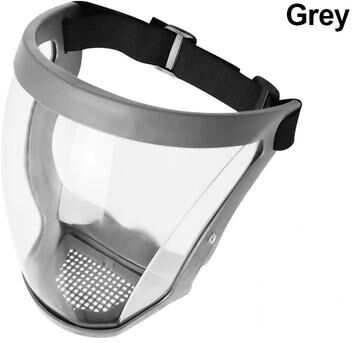 Uplift Essentials Full Face Shield & Reusable Work Protection Mask grey