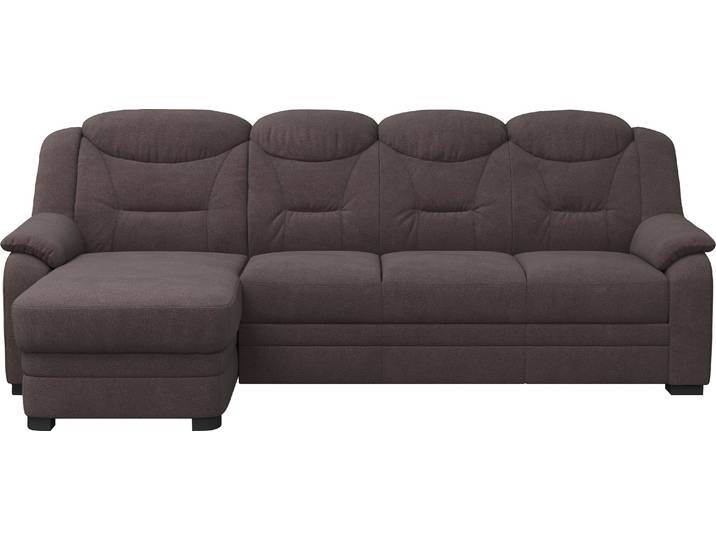 Ecksofa COTTA Marcus L-Form , grau (charcoal), B:257cm H:99cm T:162cm, 100% Polyester, Sofas, Ecksofa, wahlweise mit Schlaffunktion