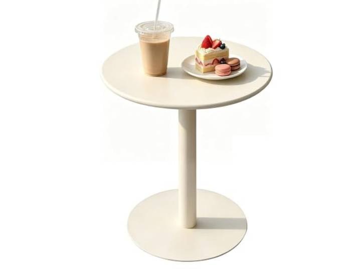 Gaommini Terrassen-Esstisch aus Metall, runder Bistrotisch Cocktail-Bar-Tisch für Veranda, Terrasse, Garten und Poolbereich, Couchtisch für Getränke(60x60x72cm)