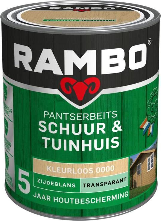 Rambo Pantserbeits transparante watergedragen bescherming voor schuur en tuinhuis, 0,75 l