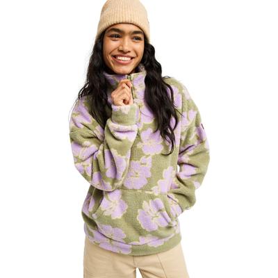 Strickfleece-Pullover ROXY "Live Out Loud", Damen, Gr. L, oil grün hippy shake, Obermaterial: 100% Polyester., Pullover