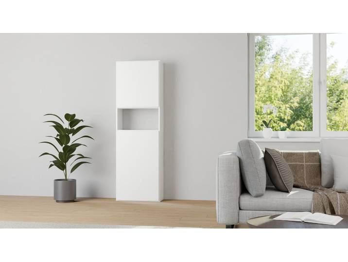 Hohes Regal skandinavischer Stil MDF Beschichtet MDF Weiß matt