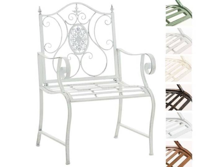 Chaise de jardin - CLP - PUNJAB - Métal verni - Style romantique - Blanc antique
