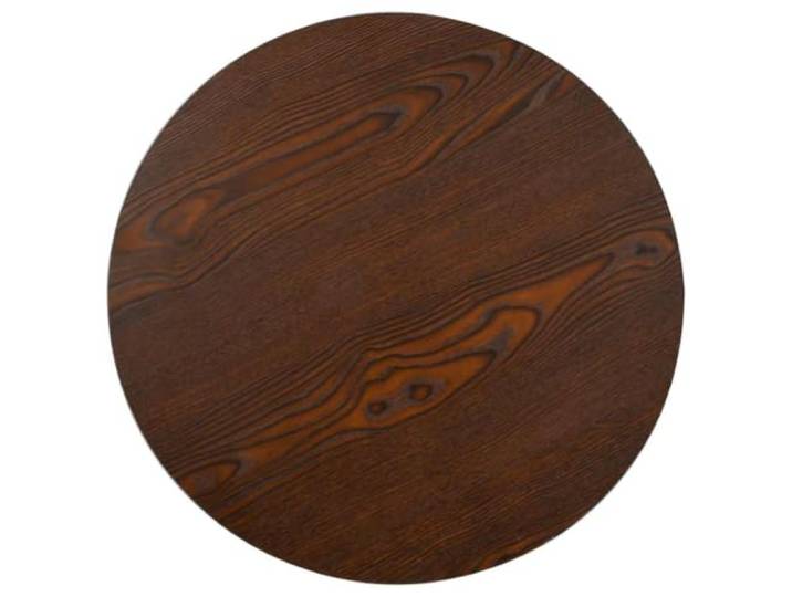 GPUTYGHN Bistrotisch Dunkelbraun 50 cm MDF Stahlgestell, Holzmaserung, feucht abwischbar, Küche, Essbereich, Frühstücksecke, leichter Aufbau