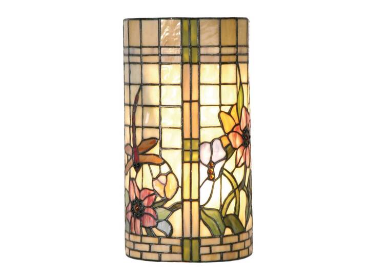 Clayre&Eef Wandlampe HANNAH, dimmbar, Multicolour, für Wohn- / Esszimmer, Glas, Tiffany, Wandleuchte, Wandlampe Innen