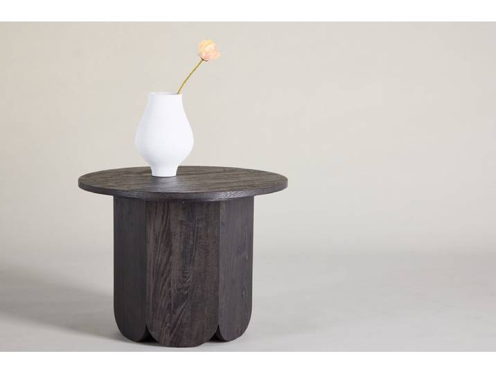 Couchtisch Keralo - stylischer Rundtisch in Holzoptik - Schwarz - Luxusbetten24
