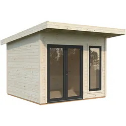 Palmako Gartenhaus Aurelia 8,4 m2 - 44 mm transparent tauchgrundiert