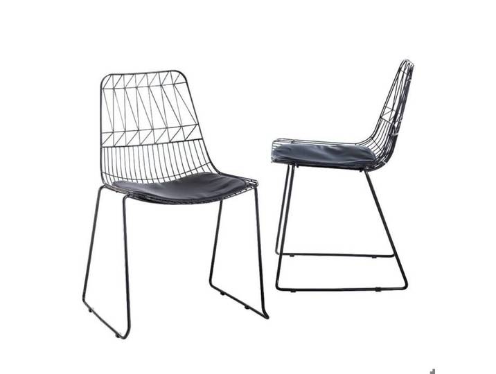 Chaise design en métal noir (lot de 2)
