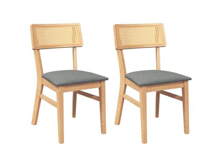 HKLGBVCR Essstühle mit Kissen, 2 Stück, massives Gummibaumholz Massives Gummibaumholz, dichte Maserung, inklusive Kissen, ergonomische Rückenlehne, Esszimmer, Wohnzimmer, Essen