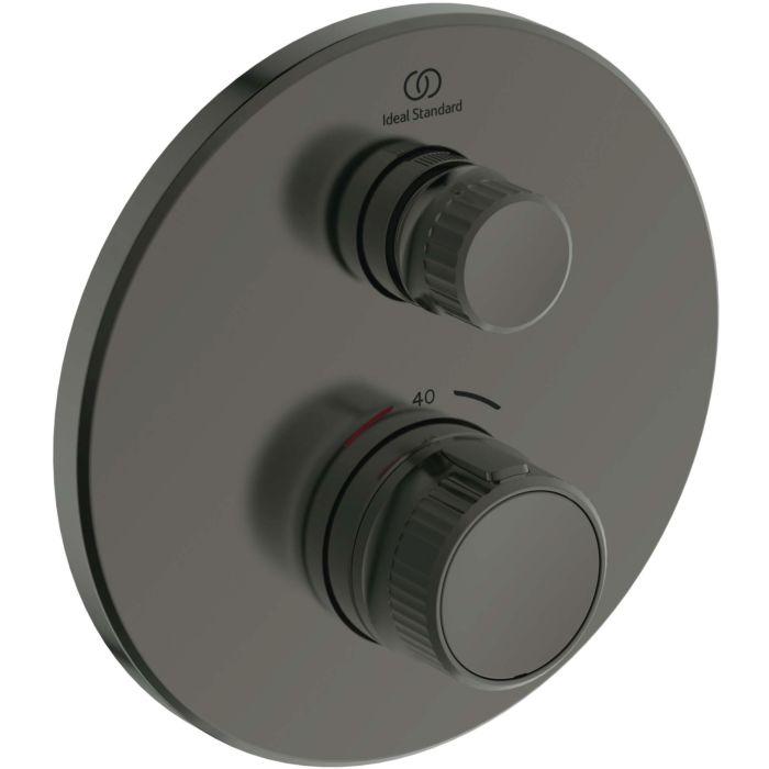 Ideal Standard CeraTherm Navigo Brausethermostat Unterputz A7295A5 rund, Fertigmontageset, magnetic grey