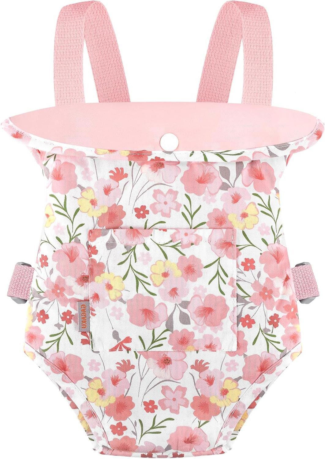 GAGAKU Babypoppendraagzak voor reborn-babypop en peuters, Roze (Rose of Sharon)