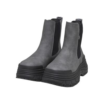 Stiefel BUFFALO "Buffalo fusion chelsea", Damen, Gr. 39, grau (grau, schwarz), Kunstfaser, unifarben, Schuhe Stiefel