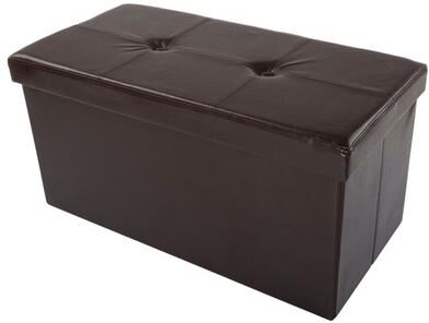 Lavish Home 30-Inch Foldable Storage Tufted Ottoman with Removable Lid