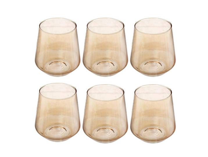 Secret de Gourmet Gläser Olga 6er-Set, Gelb, Glas, Gläser, Gläsersets